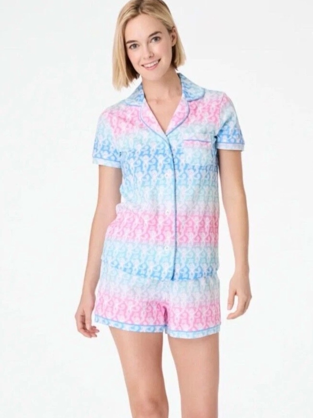 Roller Rabbit Women’s Ombré Monkey Polo LIMITED EDITION SOLD OUT Pajama Set